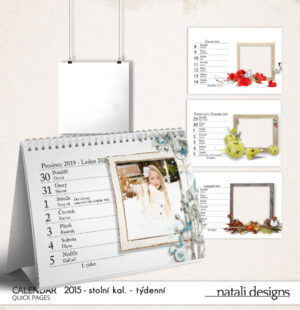 Kalendář stolní týdenní 15 - bílý