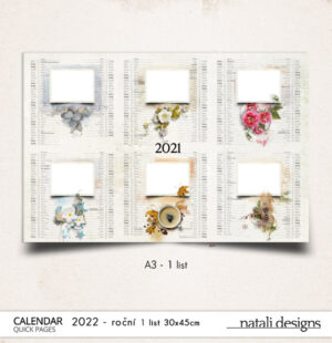 Celoroční jednostránkový kalendář 21 (30x45cm)