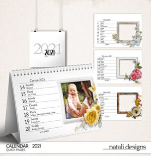 Kalendář stolní týdenní 21 - bílý