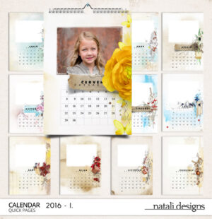 rodinný nástěnný kalendář na výšku z fotografií