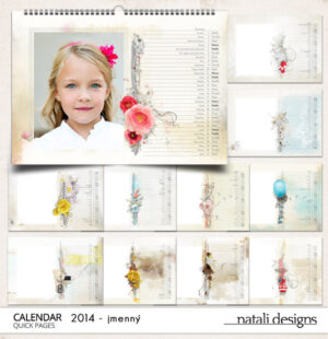 Kalendář nástěnný se jmény 14 - šířka