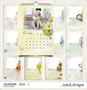 nástěnný kalendář na výšku s jemným grafickým designem