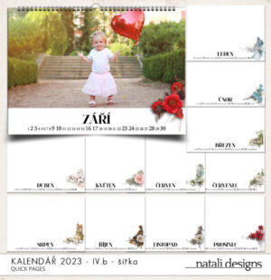 nástěnný kalendář na šířku s přehledným rozvržením