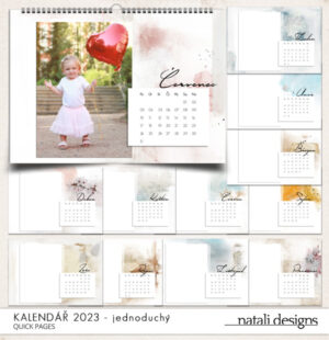 rodinný nástěnný kalendář na šířku z fotografií