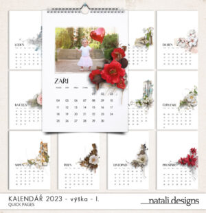 osobní nástěnný kalendář na výšku pro celý rok