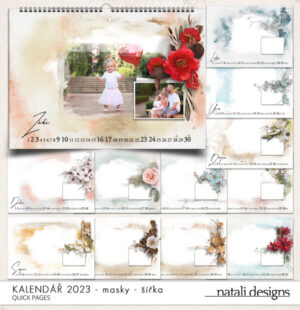 nástěnný kalendář na šířku s přehledným rozvržením