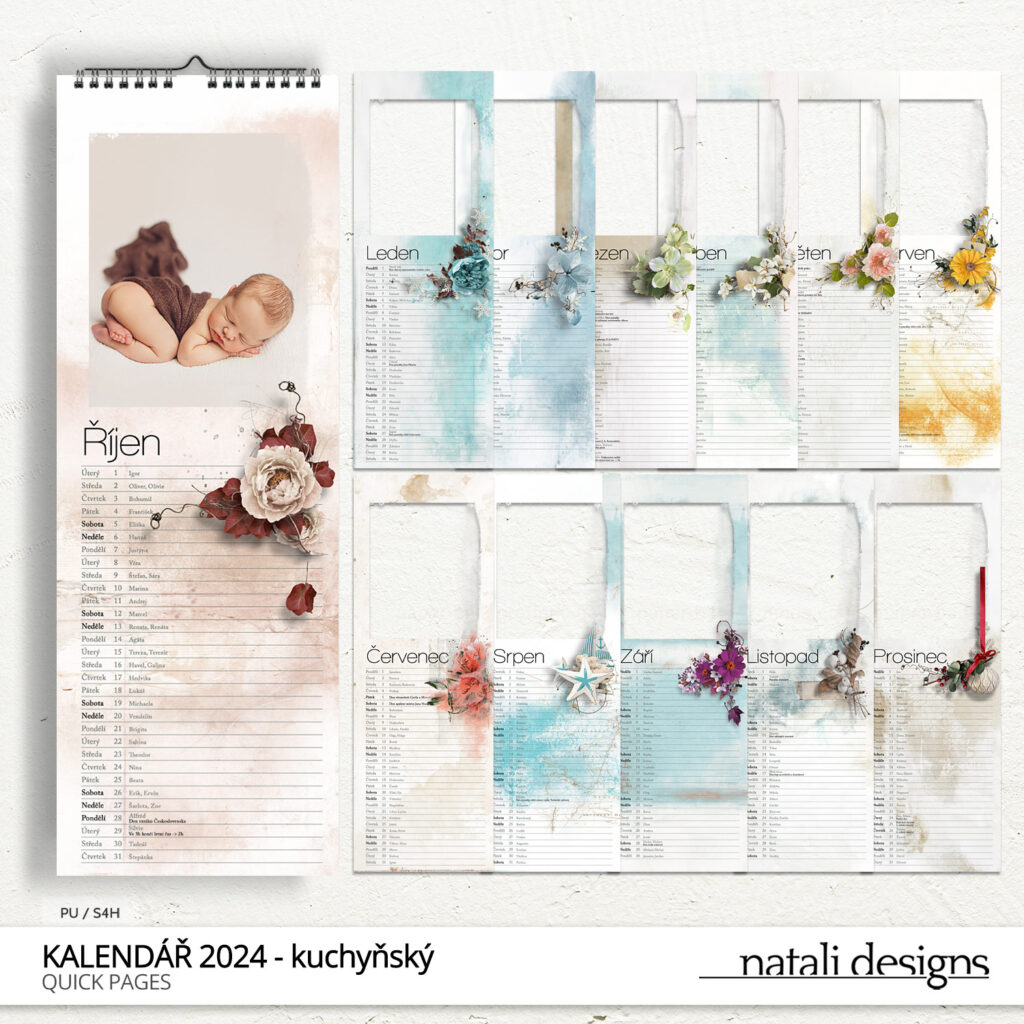 rodinný kuchyňský foto kalendář Natali design
