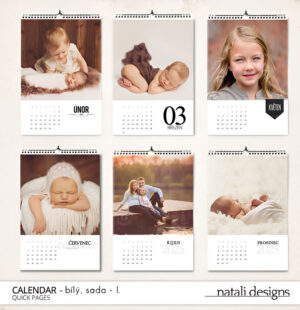 Kalendář bílý - sada I.