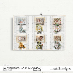 * NOVINKA * Celoroční jednostránkový kalendář 26 (30x45cm)