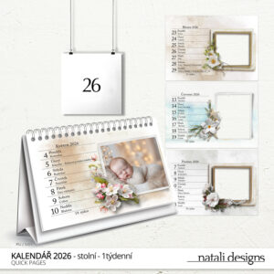 * NOVINKA * Kalendář stolní týdenní 26 - barevný