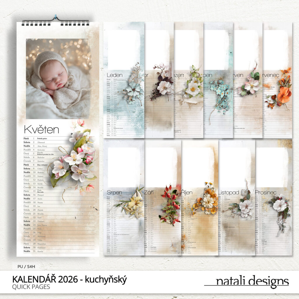 rodinný kuchyňský foto kalendář Natali design
