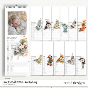 * NOVINKA * Kalendář kuchyňský se jmény 26 - bílý