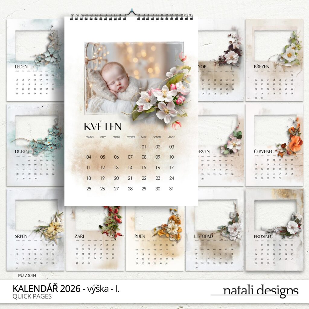 nástěnný kalendář z vlastních fotografií Natali design