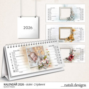 * NOVINKA * Kalendář stolní 2týdenní 26 – barevný
