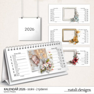 * NOVINKA * Kalendář stolní 2týdenní 26 – bílý