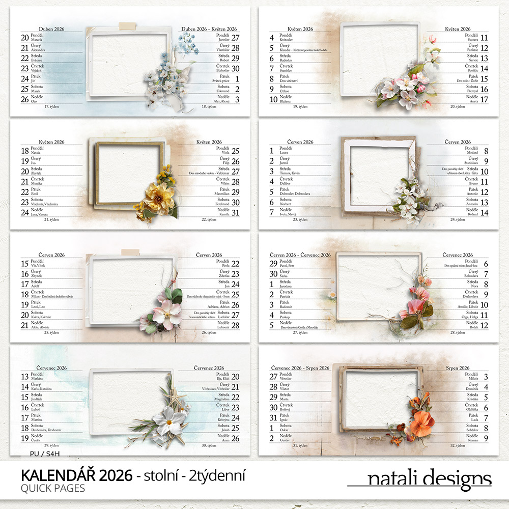 * NOVINKA * Kalendář stolní 2týdenní 26 – barevný - Obrázek 3