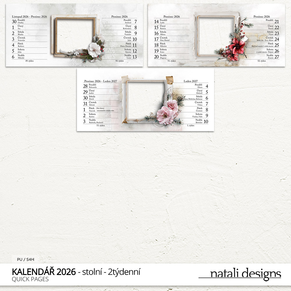 * NOVINKA * Kalendář stolní 2týdenní 26 – barevný - Obrázek 5