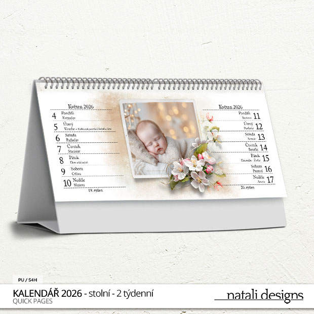 * NOVINKA * Kalendář stolní 2týdenní 26 – barevný - Obrázek 6