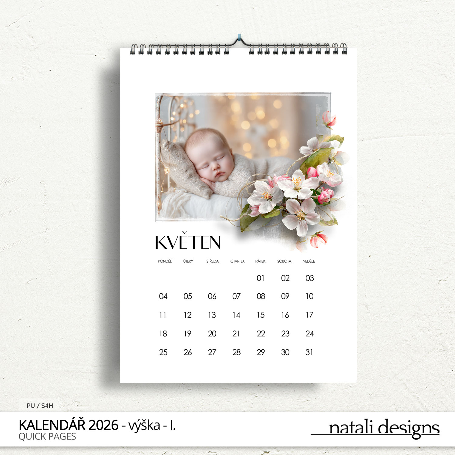 * NOVINKA * Kalendář nástěnný 26 - výška/bílý - maska - Obrázek 4