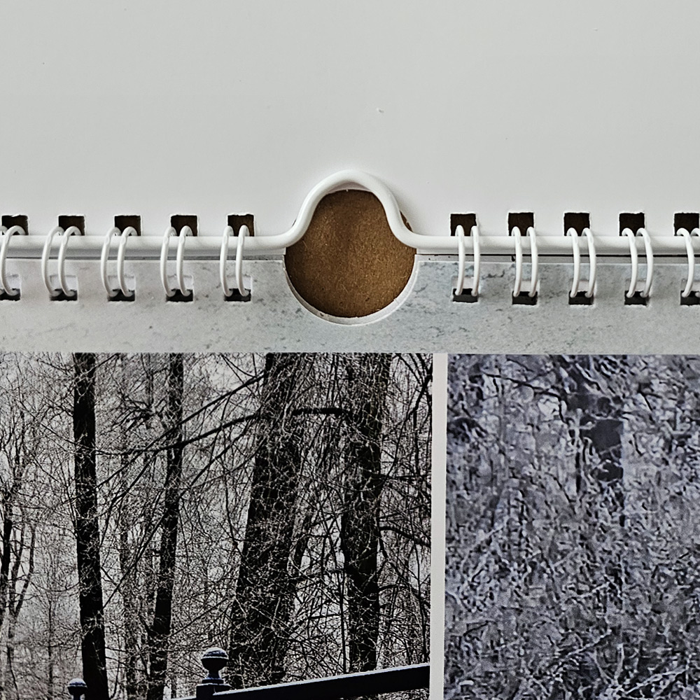 kroužková vazba detailní ukázka kalendáře Natali design