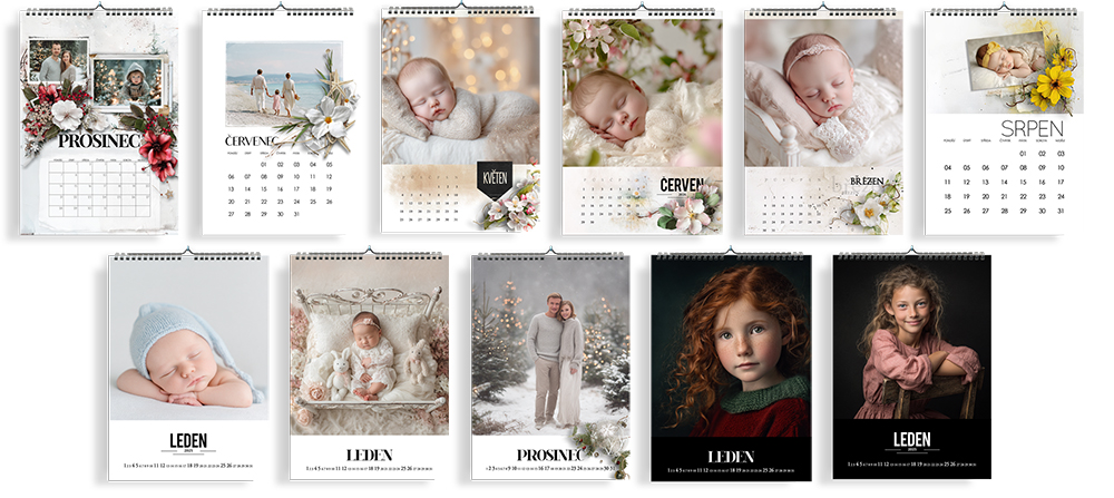různé fotografie pro různé designy kalendářů