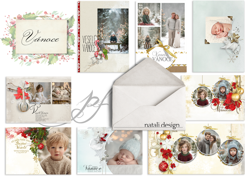 vánoční přání z fotografie Natali design