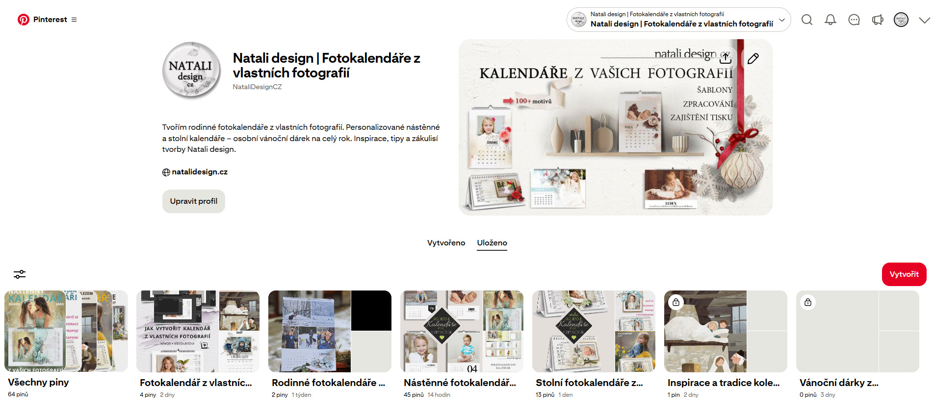 Natali design má profil na Pinterestu