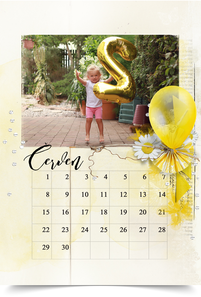 Natali design list kalendáře s emotivní fotografií