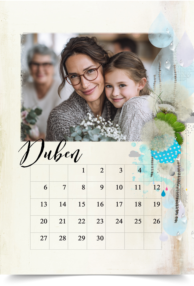 Natali design list kalendáře s emotivní a kvalitní fotografií