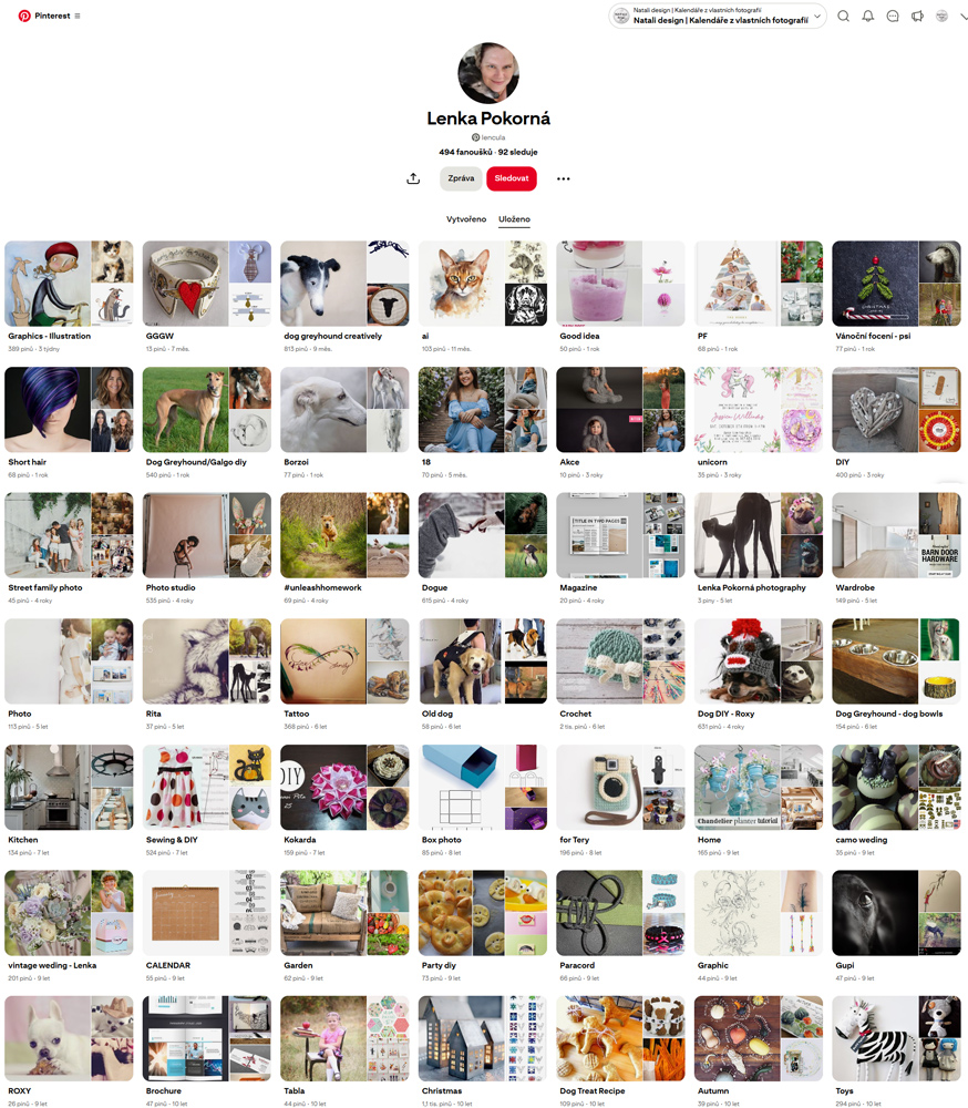 Soukromý profil na Pinterestu - Lenka Pokorná