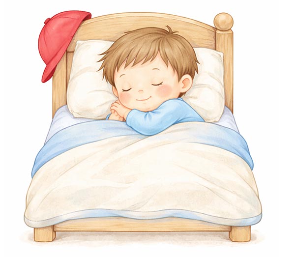 Kubík jde spár, dobrou noc Kubíku.