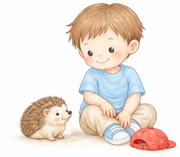 Kubík a ježek, detail z Pracovních listů pro děti 3+, ke stažení zdarma