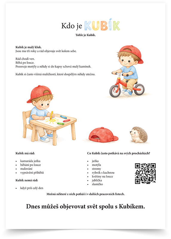 List " Kdo je Kubík", kde se Kubík představuje