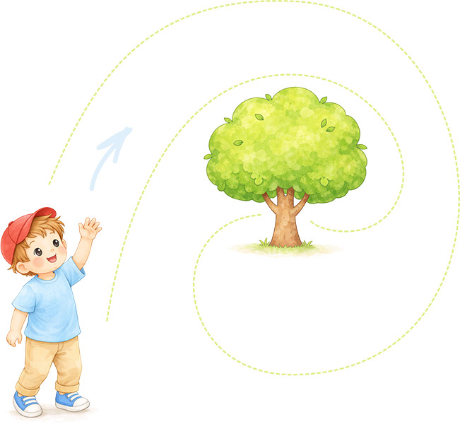 Náhled na jeden pracovní list se série pracovních listů pro děti 3+, ke stažení zdarma. Kubík a cesty