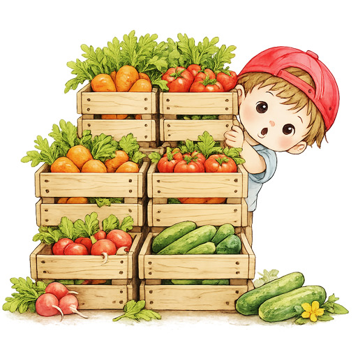 Malý Kubík s bedýnkami zeleniny, Pracovní listy pro děti 3+, Kimova hra