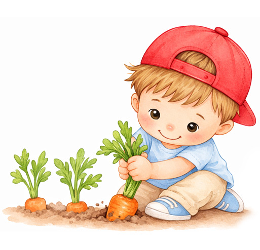 Malý Kubík tahá mrkev ze země, Pracovní listy pro děti 3+, Kimova hra