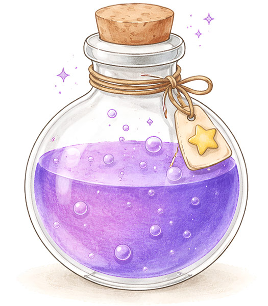 obrázek kouzelnického lektvaru ze série Kubík a kouzelný sen