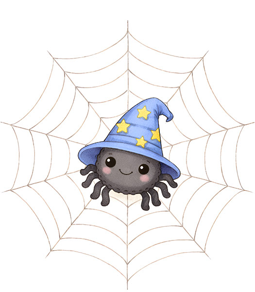 malý pavouček z kouzelnické séírie pro děti Kubík a kouzelný sen - aktivity pro děti