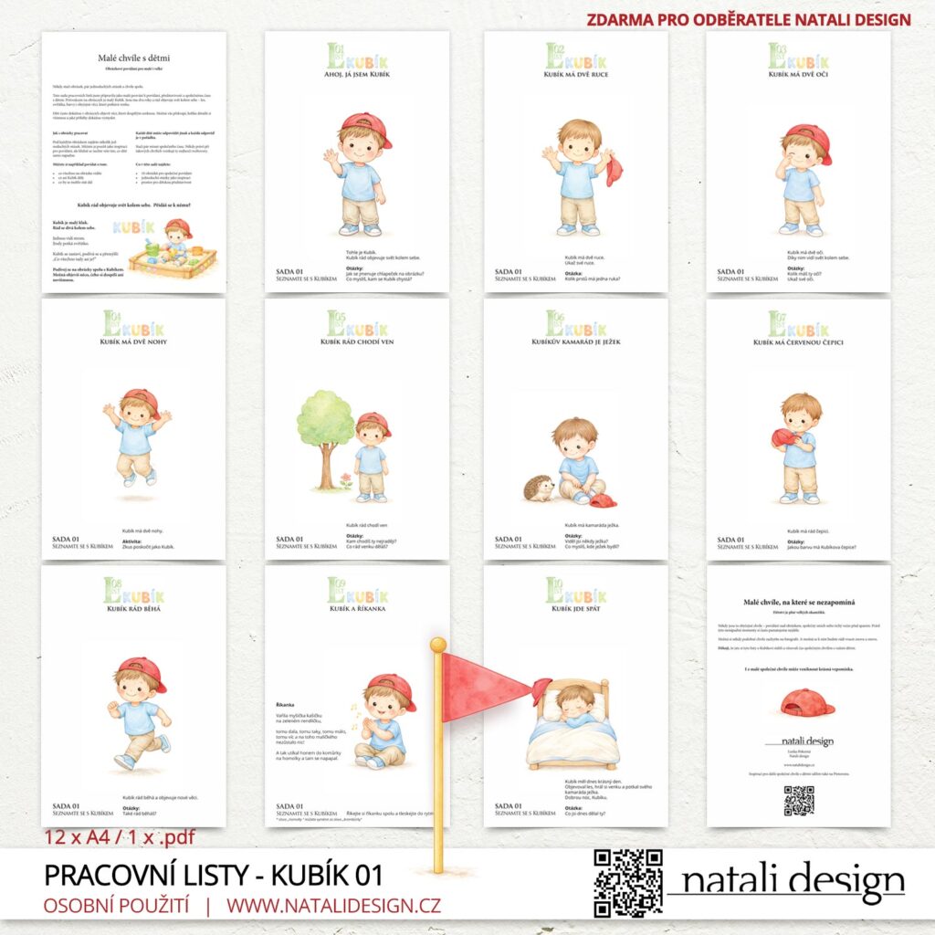 Kompletní náhled na pracovní listy - Seznamte se s Kubíkem