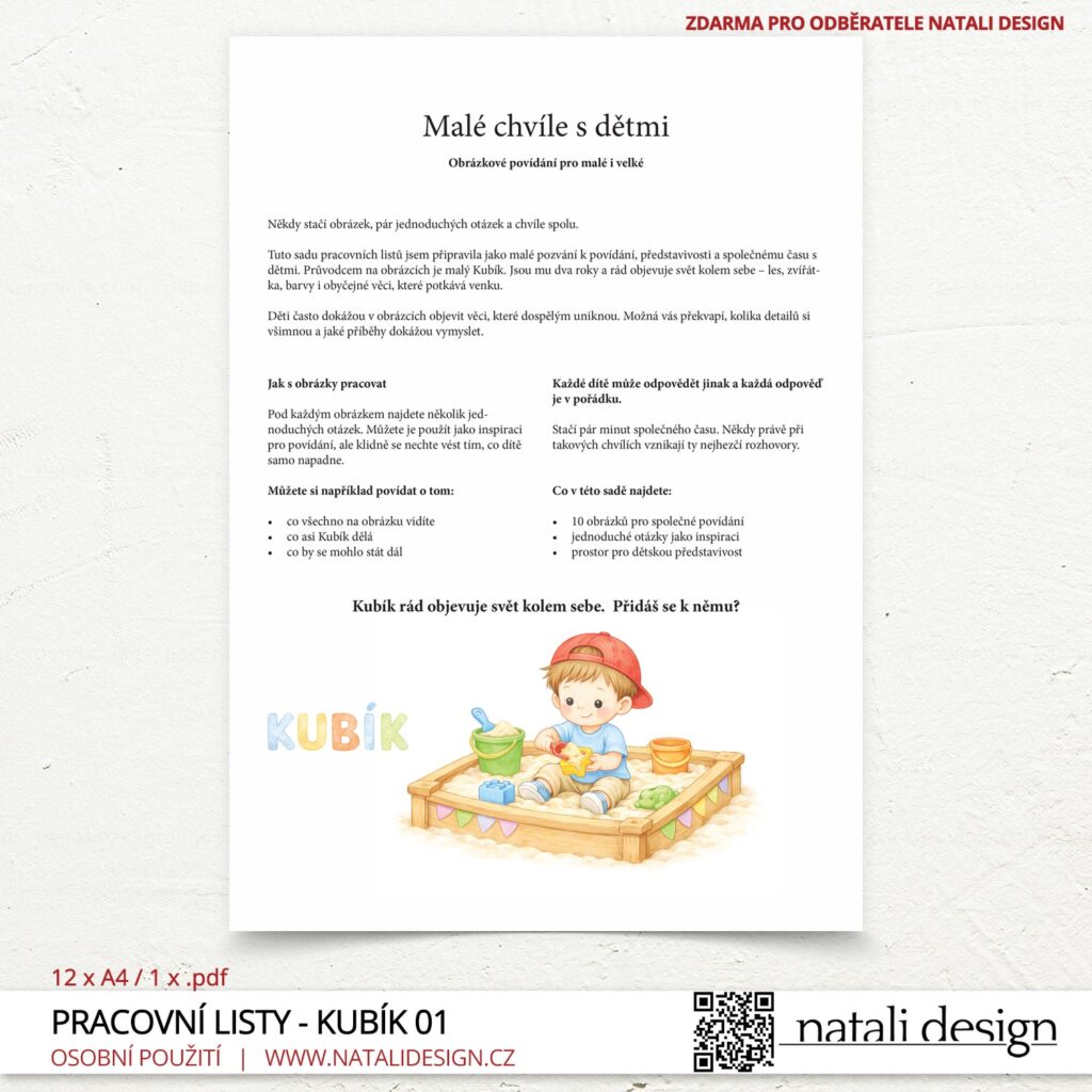 Úvodní strana z Pracovních listů pro děti 3+, ke stažení zdarma