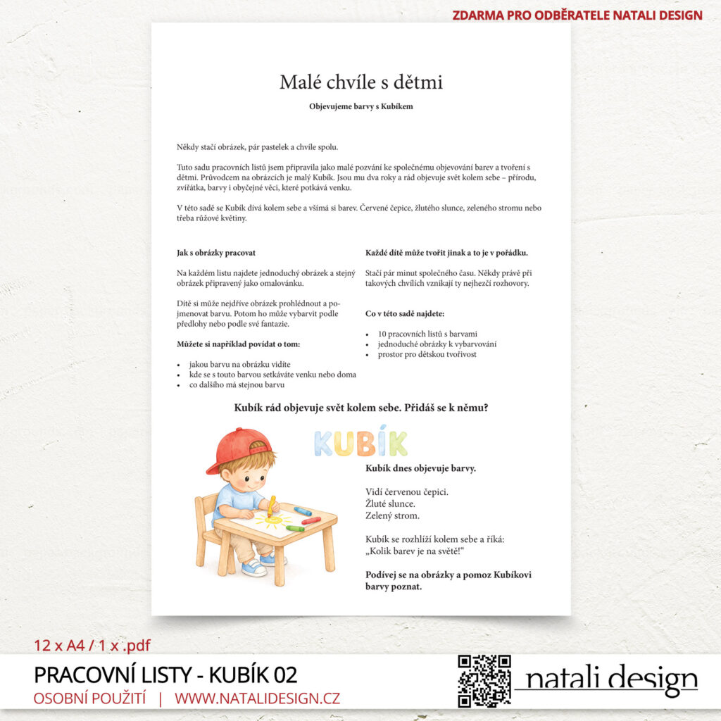 Úvodní list pracovních listů s Kubíkem