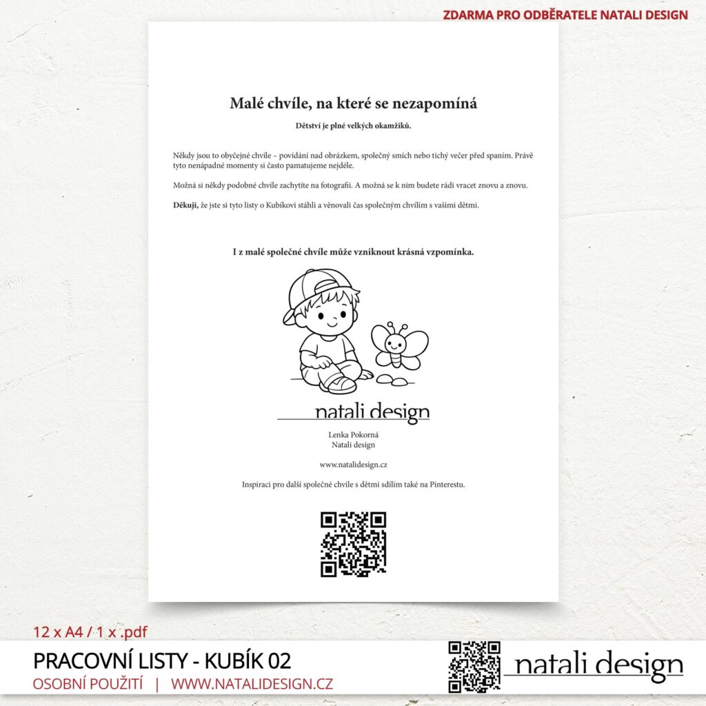 Závěrečný list  pracovních listů s Kubíkem