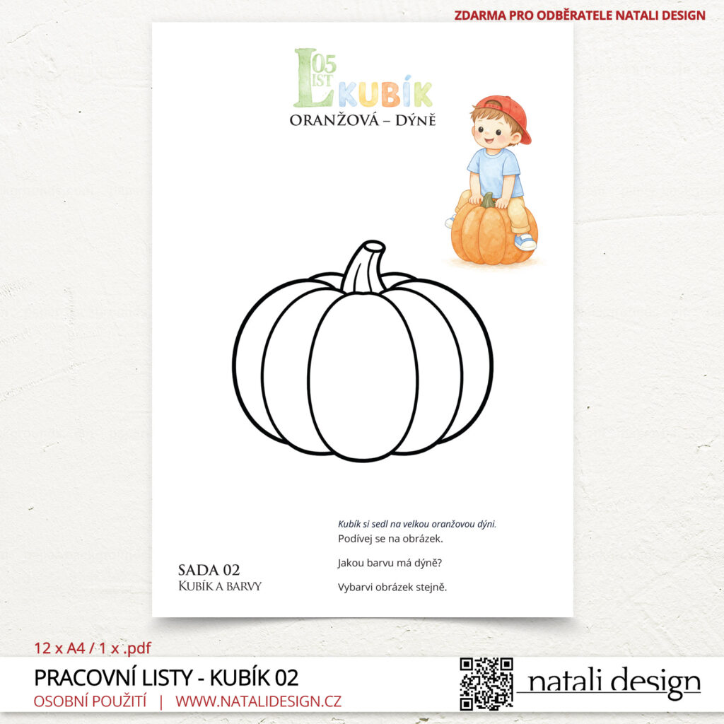 Pracovní list - Kubík a dýně