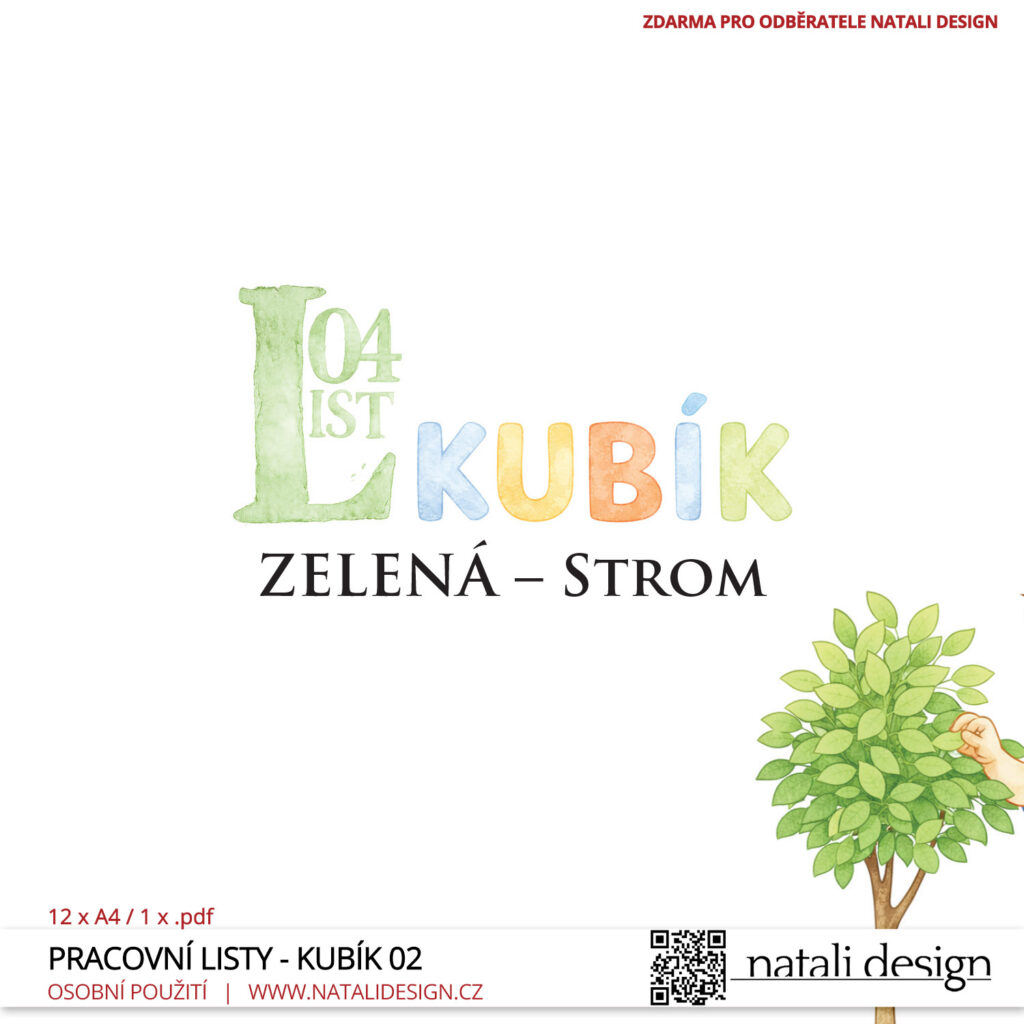 Číslování a nadpis listu z pracovních listů o Kubíkovi