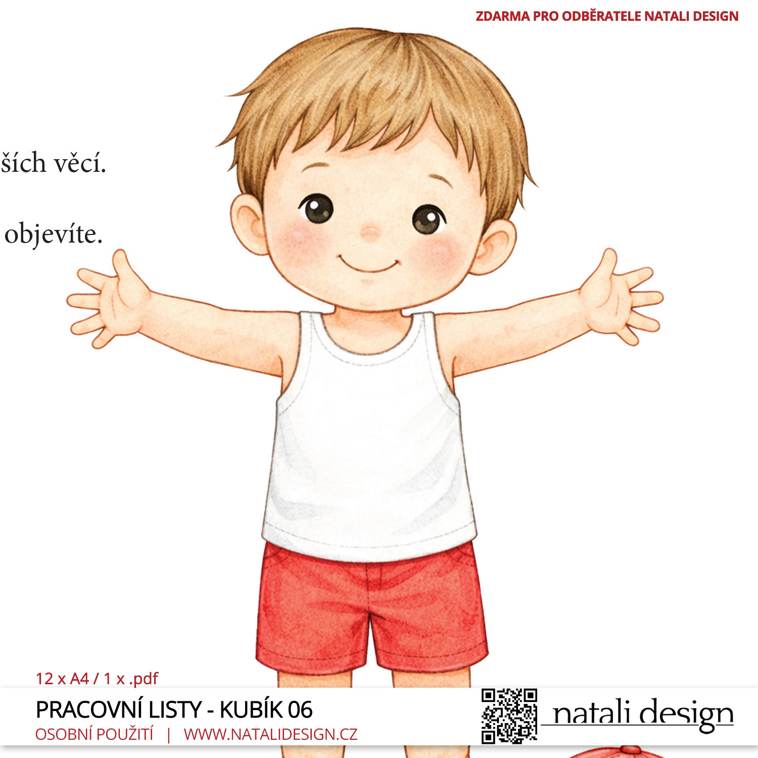 Kubík a tělo <br> Pracovní listy pro děti 3+ (12 listů) - Obrázek 5