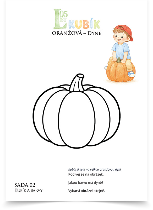 Pracovní list - ukázka 2. série - Kubík a barvy