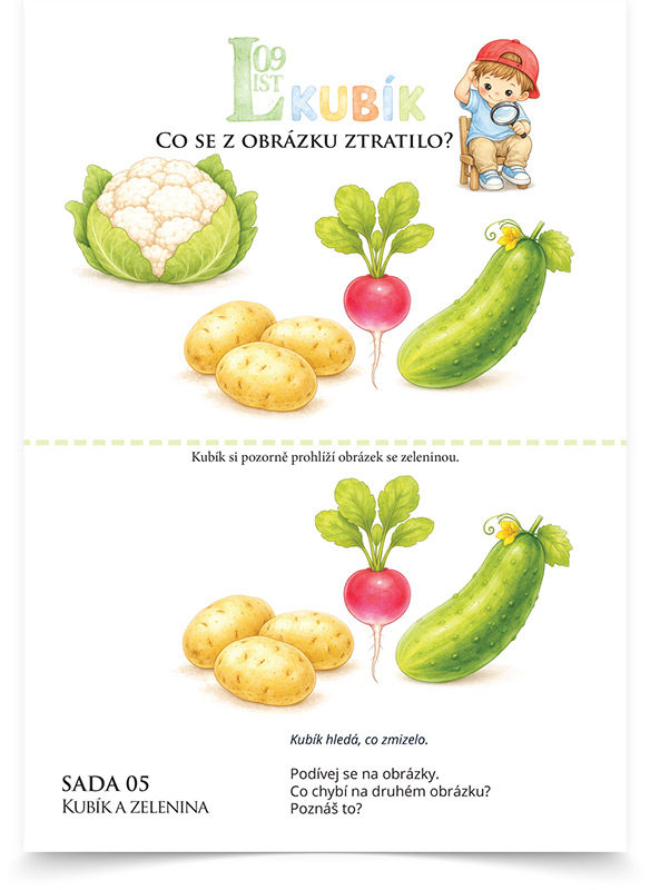 Pracovní list - ukázka 3. série - Kubík a zelenina