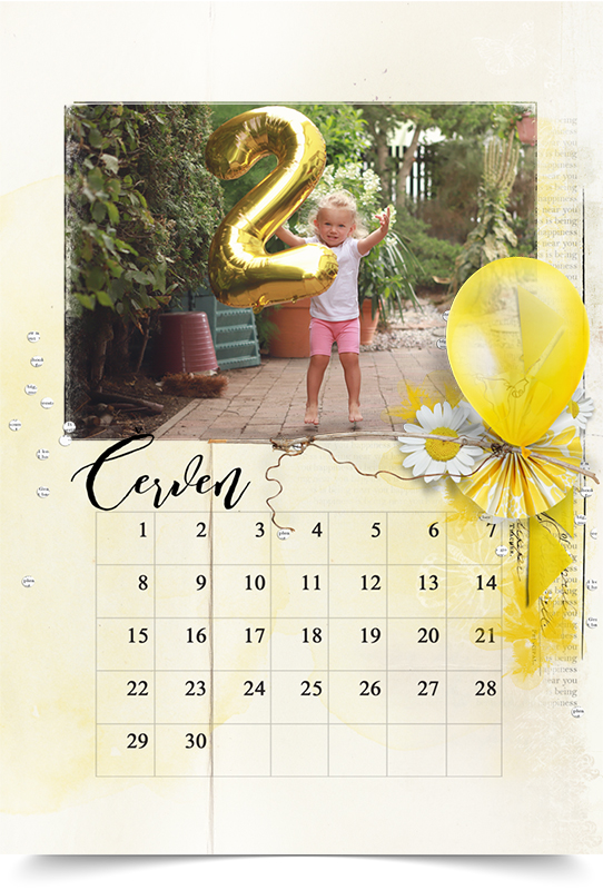 fotokalendář z vlastních fotek nástěnný - list červen