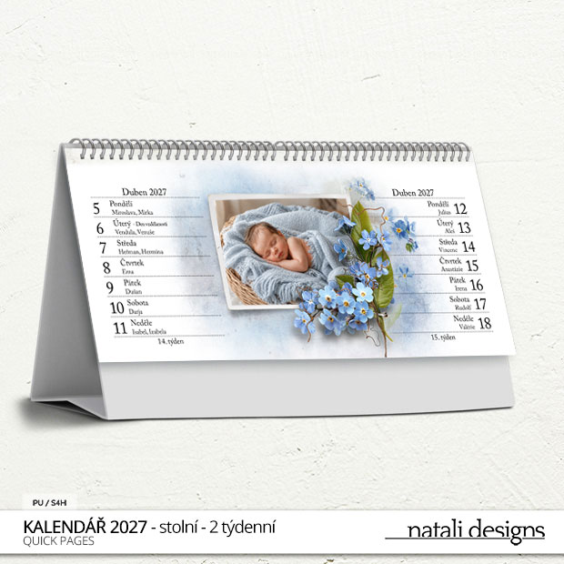 Kalendář 27 - stolní dvoutýdenní - barevný/bílý - Obrázek 6